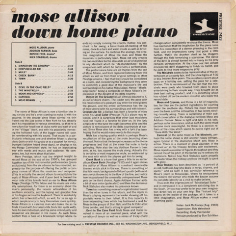 Mose Allison - Down Home Piano (1966) [1LP]