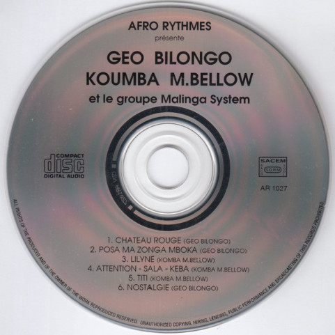 Géo Bilongo, Komba Bellow Et Malinga System - Afro Rythmes Présente (1994) [1CD]