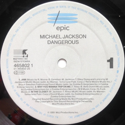 Michael Jackson - Dangerous (1991) [2LP]