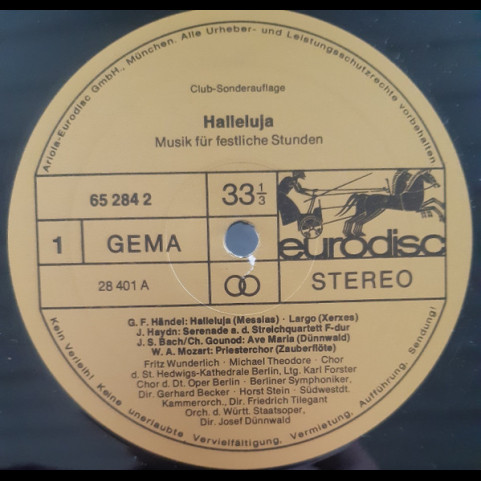Erika Köth, Fritz Wunderlich, Ingeborg Hallstein, Michael Theodore, Chor Der St. Hedwigs-Kathedrale Berlin - Halleluja (Musik Für Festliche Stunden) (1977) [2LP]