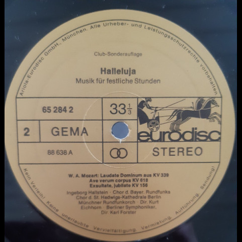 Erika Köth, Fritz Wunderlich, Ingeborg Hallstein, Michael Theodore, Chor Der St. Hedwigs-Kathedrale Berlin - Halleluja (Musik Für Festliche Stunden) (1977) [2LP]