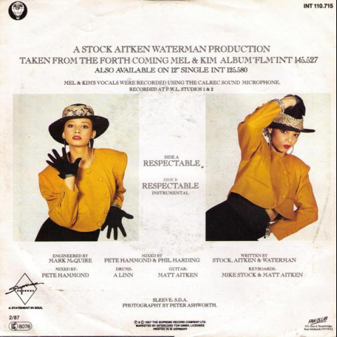 Mel & Kim - Respectable (1987) [7"]