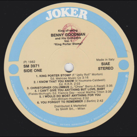 Benny Goodman And His Orchestra - King Of Swing (1982) [2LP]