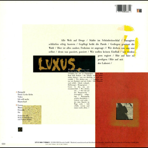 Herbert Grönemeyer - Luxus (1990) [1LP]