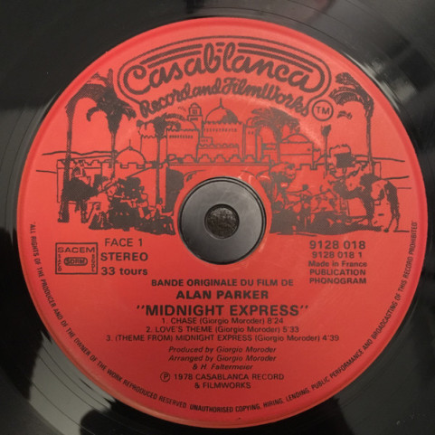 Giorgio Moroder - Midnight Express (Music From The Original Motion Picture Soundtrack) [1LP]