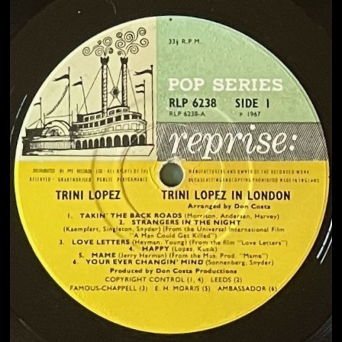 Trini Lopez - Trini Lopez In London (1967) [1LP]