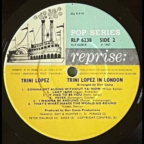 Trini Lopez - Trini Lopez In London (1967) [1LP]