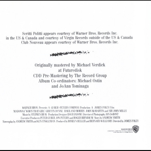 Madonna - Who's That Girl (Original Motion Picture Soundtrack) [1CD]