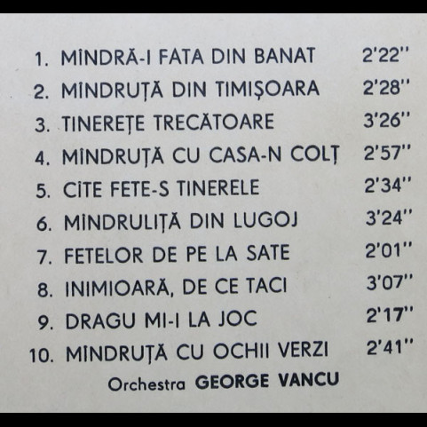 Iovi Dionisie - Mîndră-i Fata Din Banat (1983) [1LP]