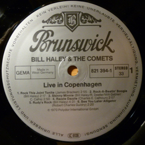 Bill Haley And His Comets - Live In Copenhagen (1984) [1LP]