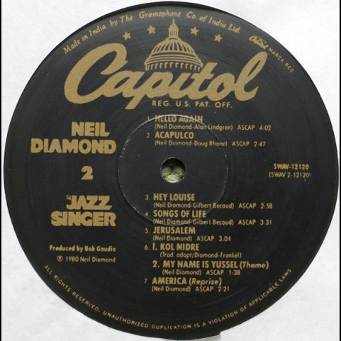Neil Diamond - The Jazz Singer (Original Songs From The Motion Picture) (1980) [1LP]