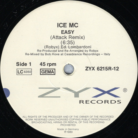 ICE Mc - Easy (Attack Remix) (1989) [12"]