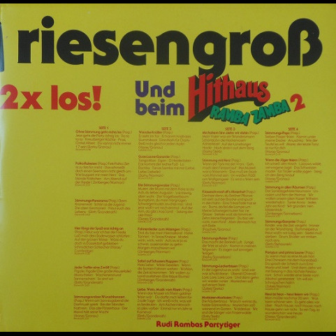 Rudi Ramba Und Seine Party Tiger - Ramba Zamba 2  (1979) [2LP]
