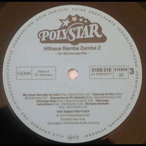 Rudi Ramba Und Seine Party Tiger - Ramba Zamba 2  (1979) [2LP]