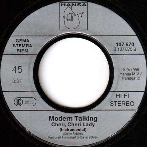 Modern Talking - Cheri, Cheri Lady (1985) [7"]