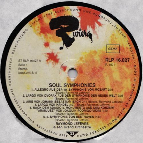 Raymond Lefèvre Et Son Grand Orchestre - Soul Symphonies (1971) [1LP]