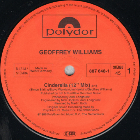Geoffrey Williams - Cinderella (1988) [12"]