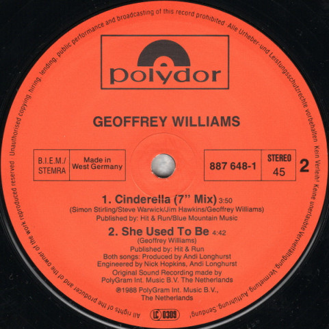 Geoffrey Williams - Cinderella (1988) [12"]