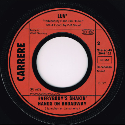 Luv' - You're The Greatest Lover (1978) [7"]