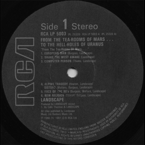 Landscape - From The Tea-Rooms Of Mars .... To The Hell-Holes Of Uranus (1981) [1LP]