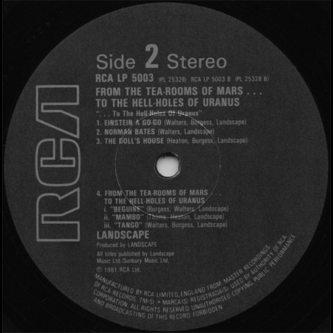 Landscape - From The Tea-Rooms Of Mars .... To The Hell-Holes Of Uranus (1981) [1LP]