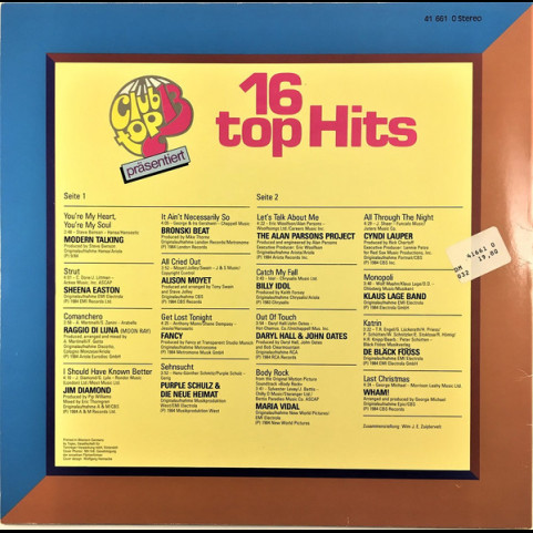 Various - 16 Top Hits - Aus Den Hitparaden: März / April 1985 (1985) [1LP]