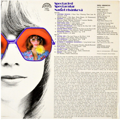 Naďa Urbánková - Spectacled Spectacular (1976) [1LP]