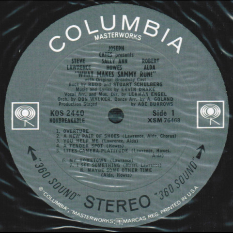 Ervin Drake / Featuring Steve Lawrence (2), Sally Ann Howes, Robert Alda With Bernice Massi Presented By Joseph Cates - What Makes Sammy Run? (1964) [1LP]