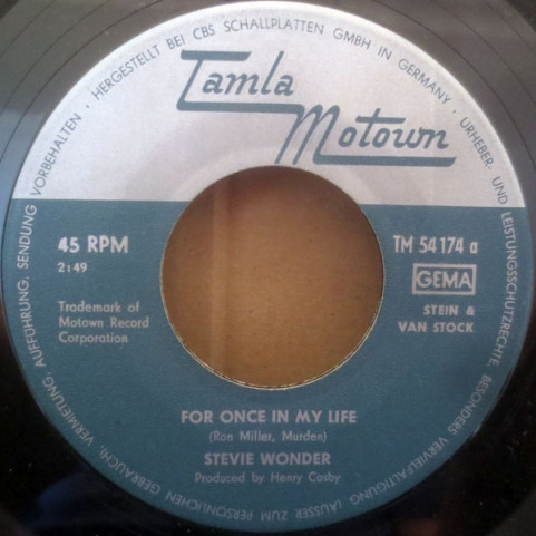 Stevie Wonder - For Once In My Life (1968) [7"]