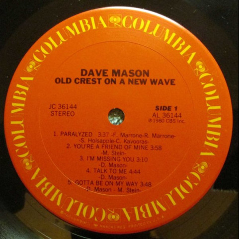 Dave Mason - Old Crest On A New Wave (1980) [1LP]