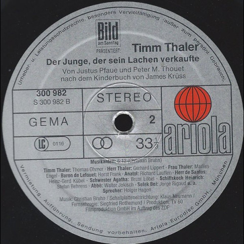 James Krüss - Timm Thaler - Der Junge, Der Sein Lachen Verkaufte [2LP]