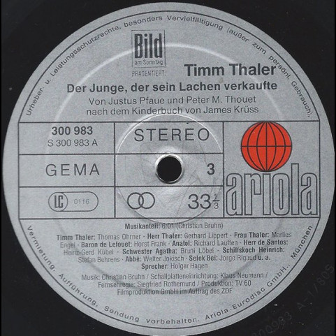 James Krüss - Timm Thaler - Der Junge, Der Sein Lachen Verkaufte [2LP]