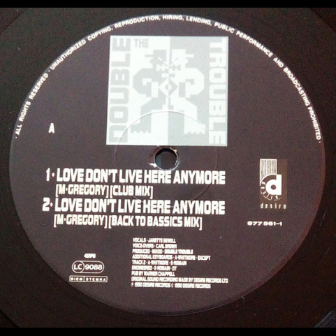 Double Trouble - Love Don't Live Here Anymore (1990) [12"]
