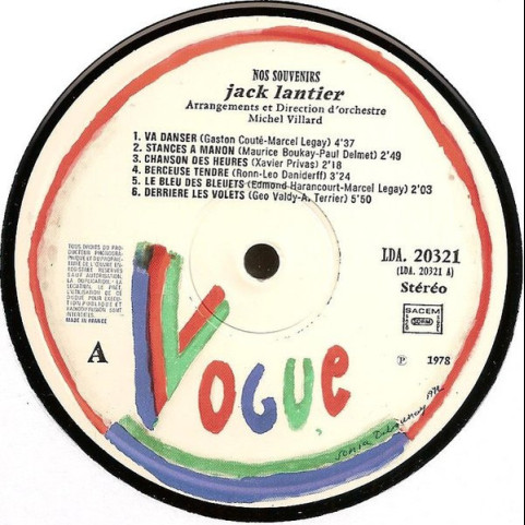 Jack Lantier - Nos Souvenirs (1978) [1LP]
