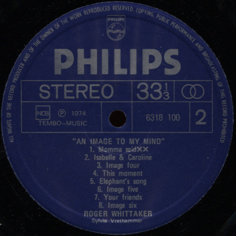 Roger Whittaker - An Image To My Mind (1974) [1LP]