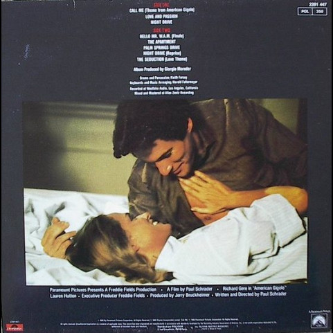 Giorgio Moroder - American Gigolo (Bande Originale Du Film) (1980) [1LP]