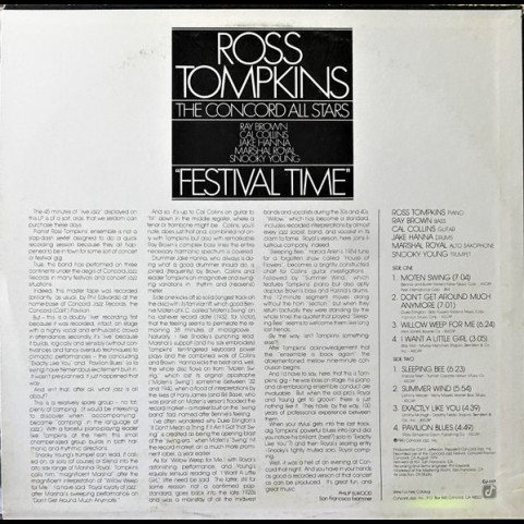 Ross Tompkins, Concord All Stars, The - Festival Time (1980) [1LP]