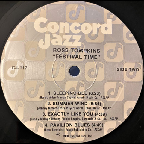 Ross Tompkins, Concord All Stars, The - Festival Time (1980) [1LP]