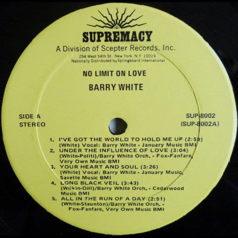 Barry White - No Limit On Love (1974) [1LP]