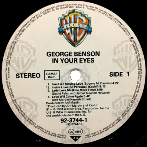George Benson - In Your Eyes (1983) [1LP]