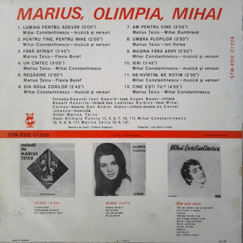 Marius Țeicu, Olimpia Panciu, Mihai Constantinescu - Marius, Olimpia, Mihai [1LP]