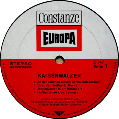 Richard Müller-Lampertz Dirigiert Das Philharmonisches Staatsorchester Hamburg - Kaiserwalzer [1LP]