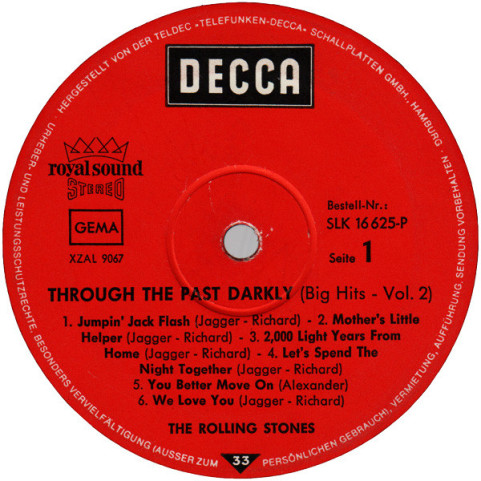 Rolling Stones, The - Through The Past, Darkly (Big Hits Vol. 2) (1969) [1LP]