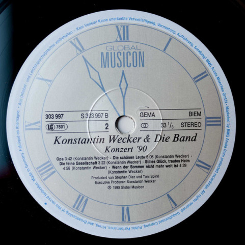 Konstantin Wecker & Die Band - Konzert 90 (1990) [2LP]