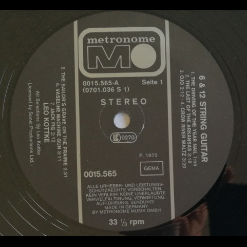Leo Kottke - 6 & 12 String Guitar [1LP]