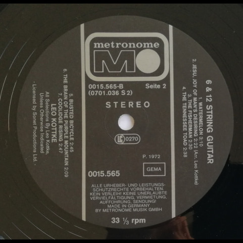 Leo Kottke - 6 & 12 String Guitar [1LP]