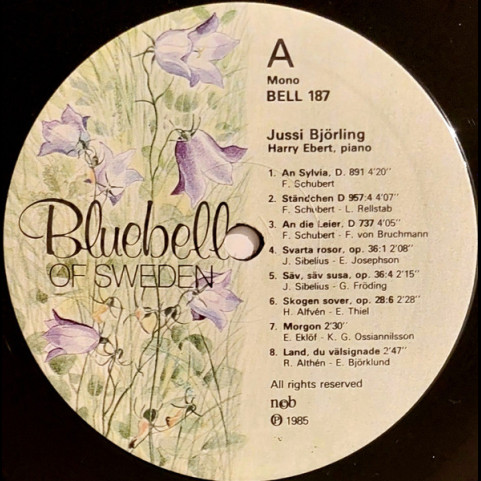 Jussi Björling - Songs And Opera Arias 1939-1951 (1985) [1LP]