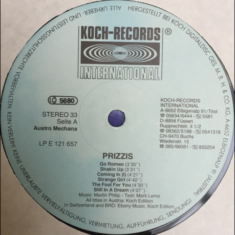 Prizzi's - Coming In  (1986) [1LP]