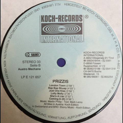 Prizzi's - Coming In  (1986) [1LP]