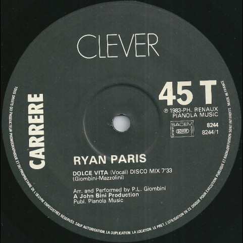 Ryan Paris - Dolce Vita (1983) [12"]